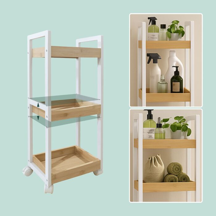 Відкидна полиця Relaxdays з бамбука, 3 відділення