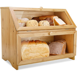 Хлібниця Бамбукова Хлібниця харчова Хлібниця для зберігання хліба простота догляду 39x25x32 см