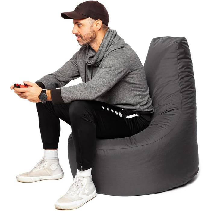 Геймерське крісло Beanbag Beanbag - 2 розміри - 25 кольорів XL - діаметр 75 см, висота сидіння 30 см, висота 80 см антрацит