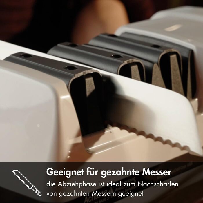 Електричний точило для ножів GRAEF CC120, 3 рівні заточування, алмазне напилення, для кухонних та мисливських ножів, білий