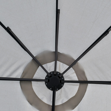Outsunny Parasol зі світлодіодною сонячною 4,5-метровою подвійною парасолькою Garden Parasol овальної форми світло-сірого чорного кольору для патіо та саду