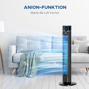 Вентилятор 2-в-1: підлоговий та настільний, чорний (32 см x 32 см x 106,8 см)