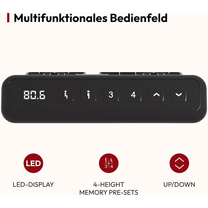 Регульований стіл Sanodesk 110x60 см з суцільною стільницею – компактний стоячий стіл для маленьких приміщень, ергономічний та стильний, білий