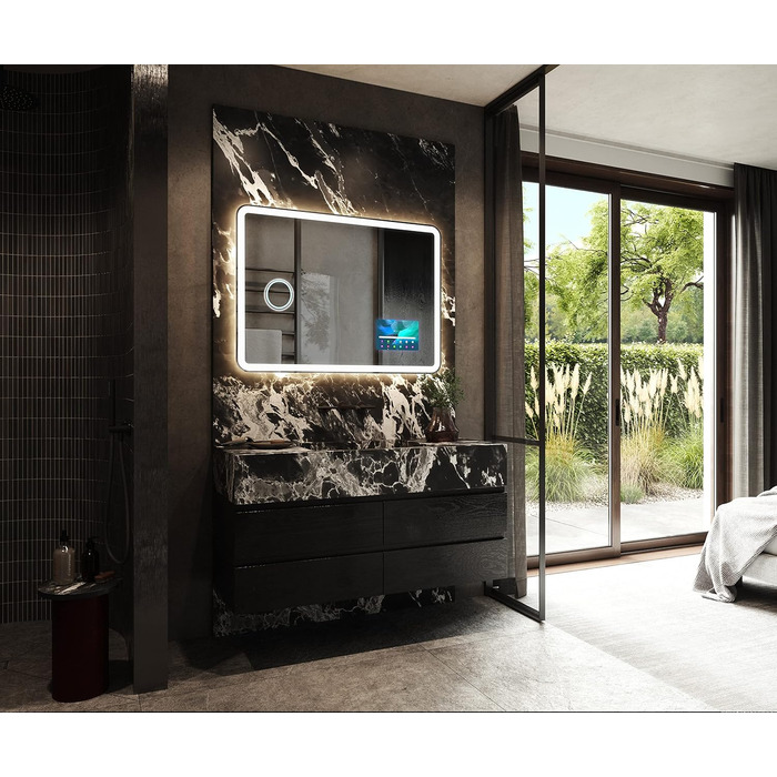 Дзеркало для ванної кімнати з підсвічуванням LED, 120x70 см, без рами, сучасний дизайн, на замовлення, Ambient Line