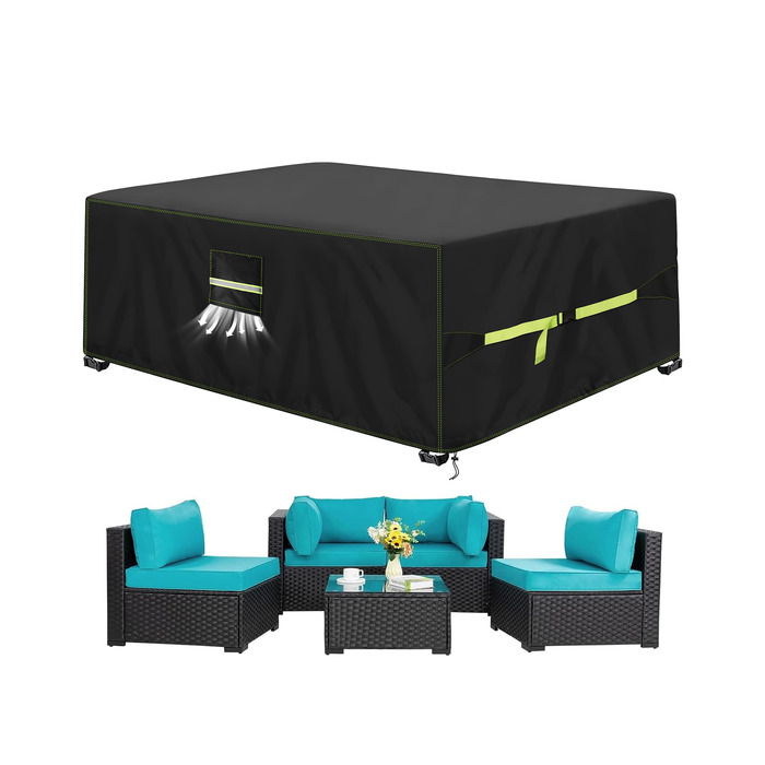 Захисний чохол для садово-патіо меблів, зимовий, 420D Oxford, водовідштовхувальний, UV-стійкий, з вентиляційними отворами (120x90x74 см)