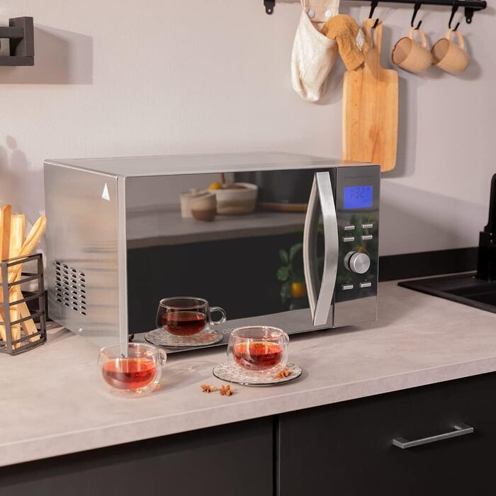 Мікрохвильова піч Cecotec ProClean 3060, 28 л, 700 Вт, Ready2Clean, 6 режимів, 3D Wave, гриль, срібляста