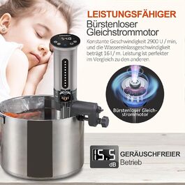 Су-від кухонний прилад KitchenBoss: точний контроль температури, 1100W, циркуляція 360°, IPX7, LED дисплей