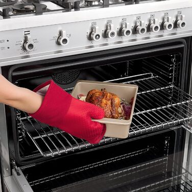 Прихватка для духовки/силіконова рукавичка OXO - червона, 33,02 x 16,98 x 1,49 см
