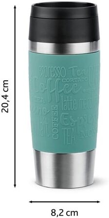 Термокружка Emsa N20210 Travel Mug Classic, 0.36 л, нержавіюча сталь, Petrol | Збереження тепла 4 години, холоду 8 годин | 100% герметична, з невеликим отвором для пиття, придатна для миття в посудомийній машині