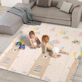 Двосторонній великий дитячий килимок для повзання I М'який килимок для повзання I Товсті ігрові килимки для дітей, малюків та немовлят I Дитячі килимки для спальні, дитячої та ігрової кімнати (Стиль 1) (Стиль 2)