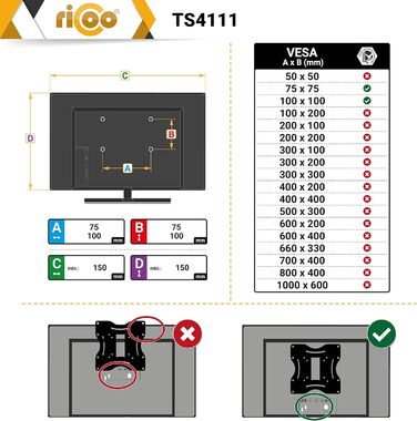 Підставка для монітора RICOO 2 монітори, Dual Monitor-Arm, TS3811, TS4111, для моніторів 17-27 дюймів