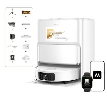 Робот-пилосос Mova V50 Ultra з функцією миття підлоги, 24000 Па, подолання перешкод 6 см, навігація Liftable Navigation+RGB AI+LED, 80°C гаряча вода, 63°C самостійна сушка, DuoSolution System, щітка Tricut (Z60 Ultra Standalone)