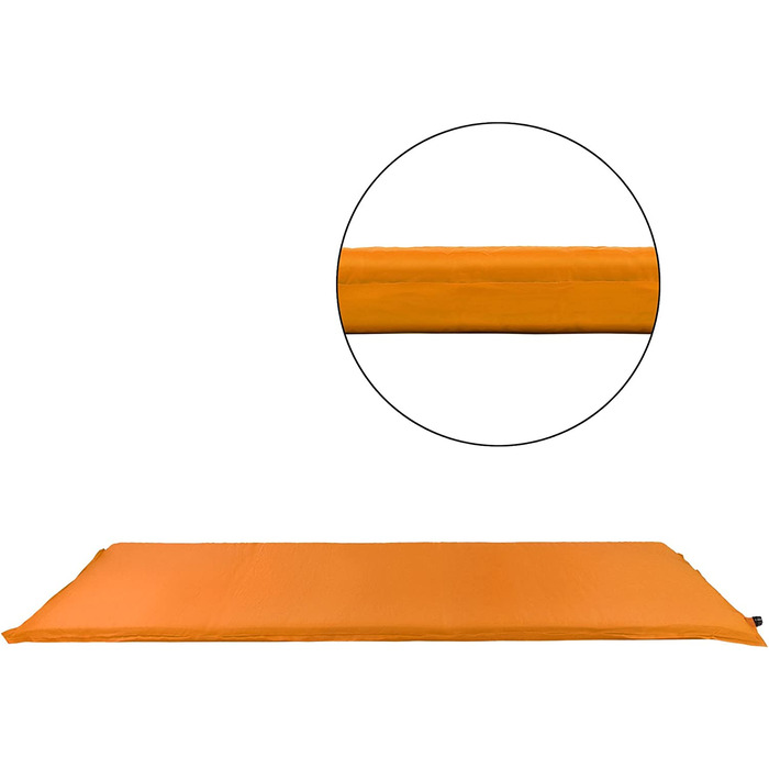 Спальний килимок ALPIDEX для кемпінгу товщиною 2,5, 6 або 10 см самонадувний підлоговий термальний килимок (Помаранчевий, 200 х 66 х 6,0 см), самонадувний підлоговий термальний килимок (Помаранчевий, 200 х 66 х 6,0 см)