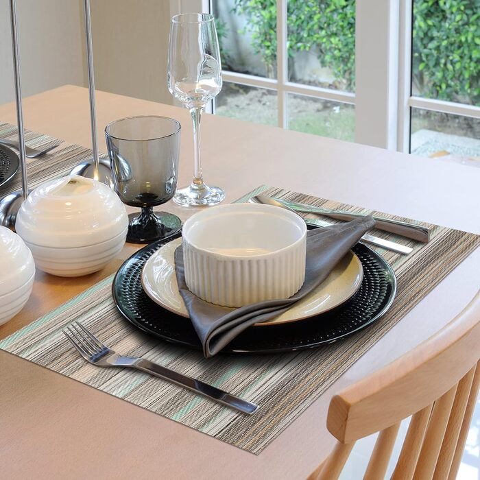 Підставки під тарілки Winknowl: набір з 4 шт, ПВХ, бензинового кольору, для обіднього столу, миються, довговічні