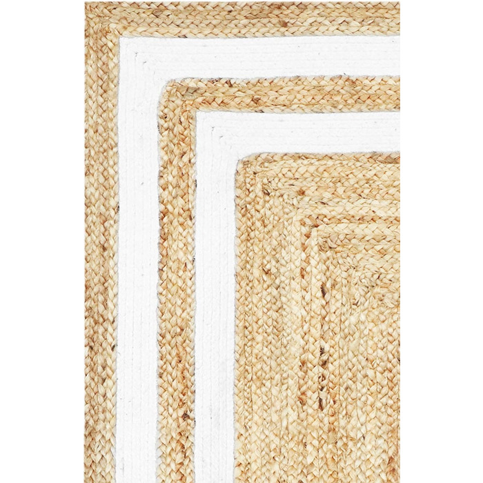 Килимове покриття з джутового килима ручної роботи Chloe large килимове покриття, плетене як килимок перед вхідними дверима всередині або зовні кухонне покриття в передпокої ванної кімнати або кухні (120 x 120 см)