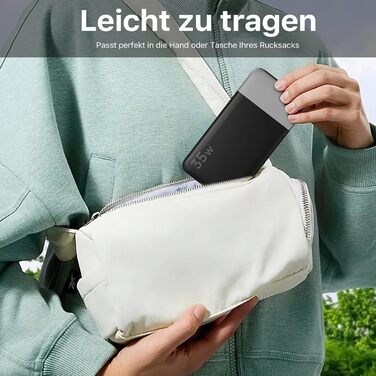 Power Bank NOBIS 35W 10000mAh з цифровим дисплеєм, USB-C, PD, QC, для смартфонів, планшетів, камер (Чорний)