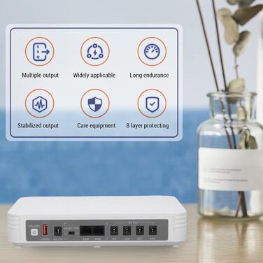 Mini UPS Marhynchus 8000mAh з батареєю, індикатором та підтримкою англійської мови для роутера, камери, телефону (EU-штекер)