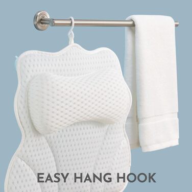 Подушка для ванни WONDERfoam з ергономічною підтримкою голови, шиї та спини, протиковзка, машинного прання, дихаюча, швидковисихаюча, сітчаста