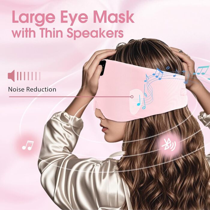 Маска для сну з Bluetooth-навушниками, 100% затемнення, шовкова маска для очей, для чоловіків та жінок, м'які навушники, Bluetooth маска для сну, подорожей (Бейбі Роуз)
