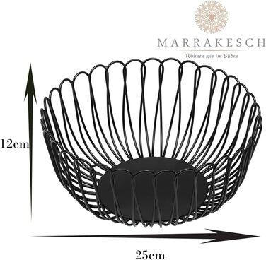 Миска для фруктів Марракеш, 30 см, чорна, дротяна корзина