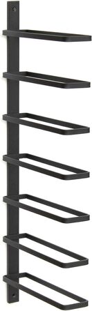 Металева полиця для вина DanDiBo на стіну, чорна, 93885 - для 7 пляшок, сучасний дизайн