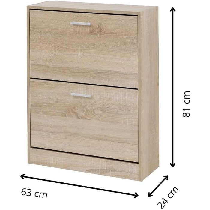 Шафа для взуття Baroni Home з меламіну, 12 пар, 2 дверцята, 24x63x81 см