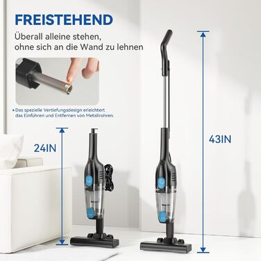 Пилголом Stick, кабель, ручний 20Kpa 600W, 3 в 1, без мішка, 5м, для тварин, килимів, твердих підлог