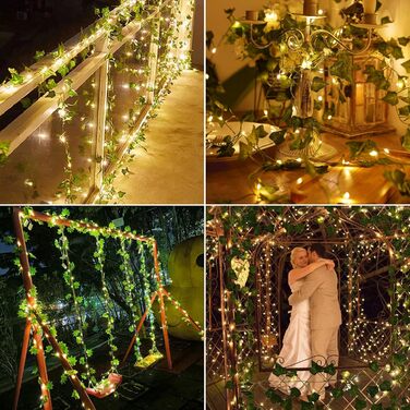 М, 8 режимів, стійкий до погодних умов для приміщення/вулиці, 192 LED Ivy String Light, 1,2x1,5