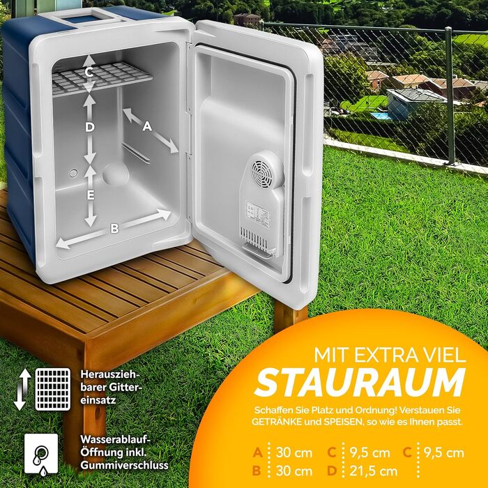 Автомобільний холодильник Tillvex електричний 40л на колесах: охолодження та підігрів, 230V/12V, ECO-режим (Синій)