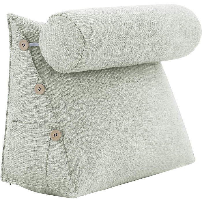 Подушка для спини, трикутна подушка для тіла, подушка для читання, 60 см (біла)