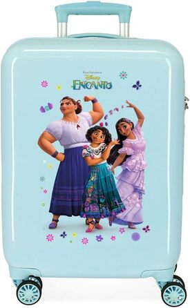 Дитяча валіза Disney Encanto, синя, 50 x 39 x 20 см, жорстка, кодовий замок з ABS, 34 л, 1,8 кг, 4 колеса (чохол для кабіни)