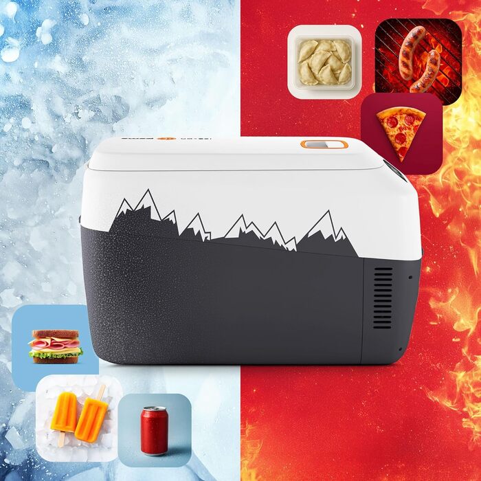 Термоелектричний автохолодильник Peme Ice On 28.3L з LCD дисплеєм, USB, 12/230V – для кемпінгу, подорожей, автомобіля (помаранчевий)