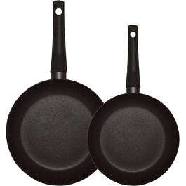 Чорний Набір 2 сковорідки з антипригарним покриттям, індукційні, Ø 20-24 см (60 символів)