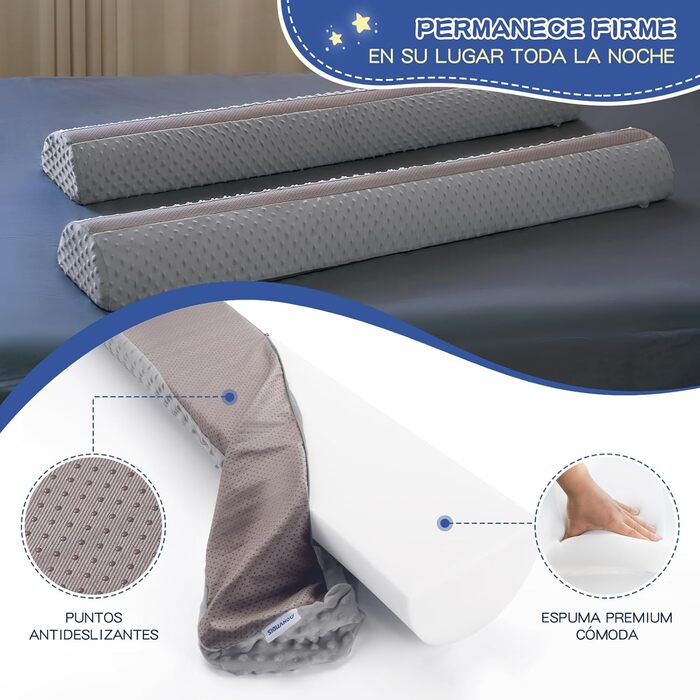 Бортик для ліжка дитячий захисний, сірий - запобігає випаданню (1 шт.)