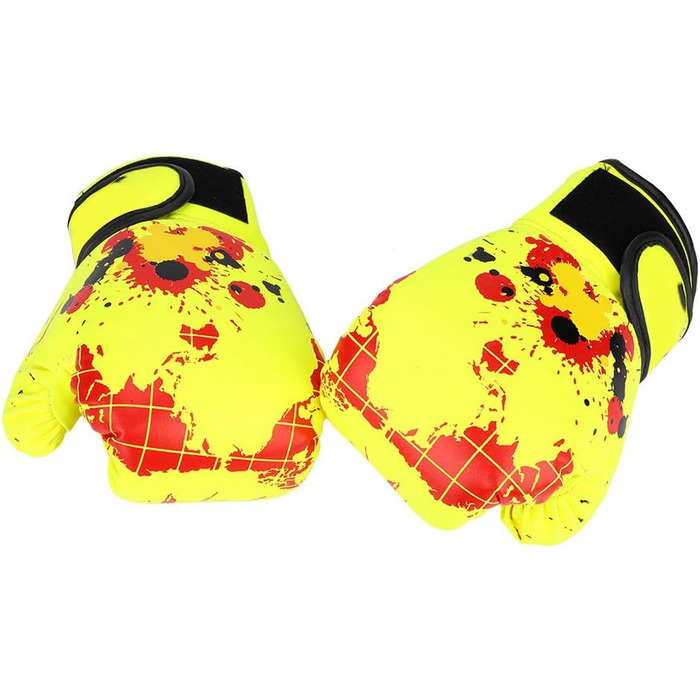 Дитячі боксерські рукавички зі штучної шкіри, дихаючі боксерські рукавички для дітей від 2 до 11 років, тренувальні боксерські рукавички, що використовуються для боксу, Муай Тай, бойові рукавички (жовтий)