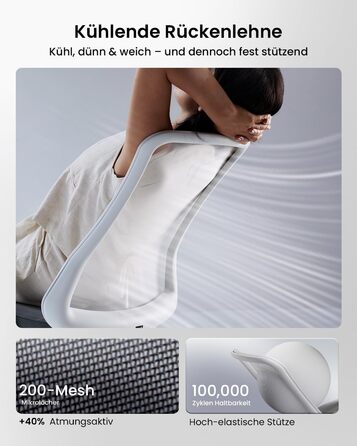 Офісний стілець ProtoArc Flexer ергономічний з регулюванням глибини сидіння, чорний. Сітчаста спинка, контурне сидіння для дому та офісу. Легкий монтаж.