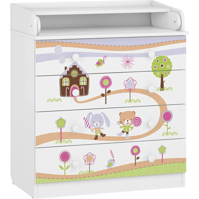 Комод-пеленальник Shefa Kids 800 білий - якісний комод з пеленальним столиком для дитячої кімнати