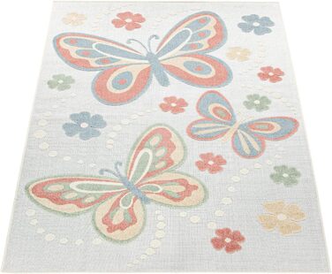 Дитячий килим Paco Home 3D метелики 140x200 см різнокольоровий