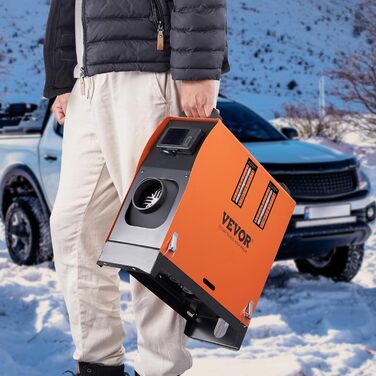 Дизельний опалювач VEVOR 12V для авто, RV, човнів, LKW, автобусів (8KW, Bluetooth, оранжевий)