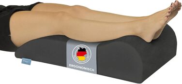 Подушка для підйому ніг XDREAM | Ергономічна | Підтримує та знімає навантаження | Знімна та пральна наволочка | Сертифікат Öko-Tex | Сірий антрацит