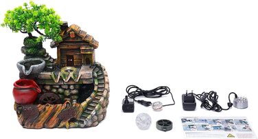 Кімнатний фонтан з LED підсвіткою - настільний фонтан, водоспад, фонтан з туманом для дому та офісу