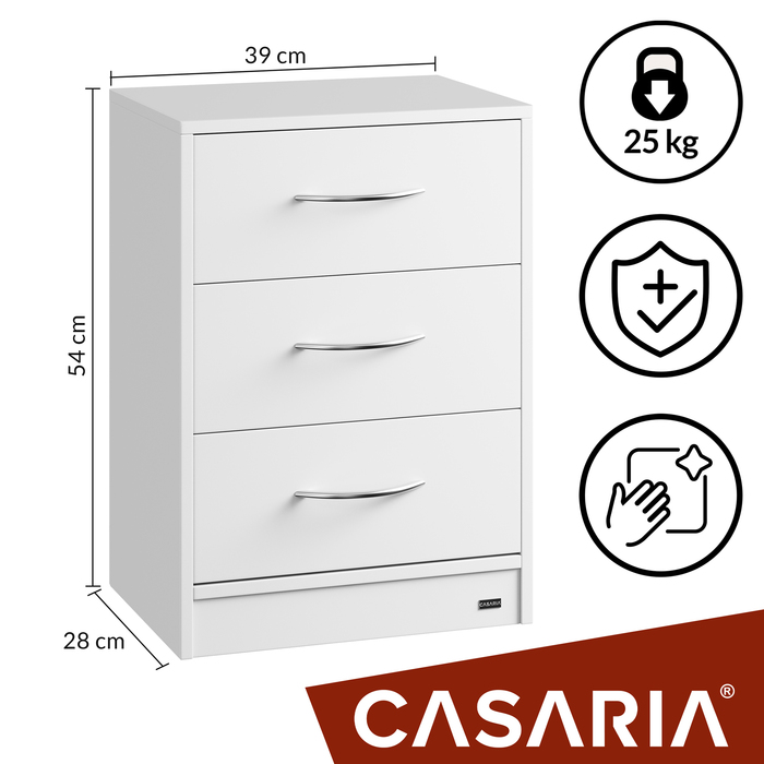 Тумбочка Елоїза Біла 54x39x28см зі світлодіодним підсвічуванням