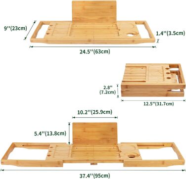 Підставка для ванни Utoplike з бамбука - органайзер для ванни з регульованою шириною (63-95 см)