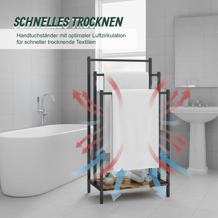 Підставка для рушників з полицею Relaxdays