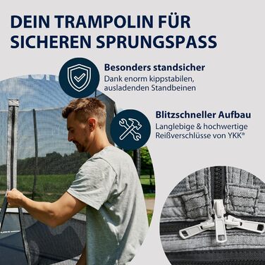 Батут садовий HUDORA Fantastic Complete Max: діаметр 300 см, з захисною сіткою, драбиною та захисним бортом, навантаження до 120 кг