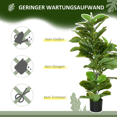 Штучна фікус, 110 см заввишки з 90 листками та горщиком для вітальні