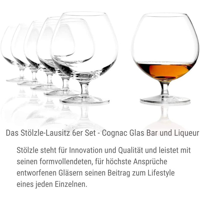 Набір келихів для коньяку Stölzle Lausitz Cognacschwenker I 585 мл, 6 шт. I Склянка з кришталю без свинцю, висока якість, придатна для миття в посудомийній машині