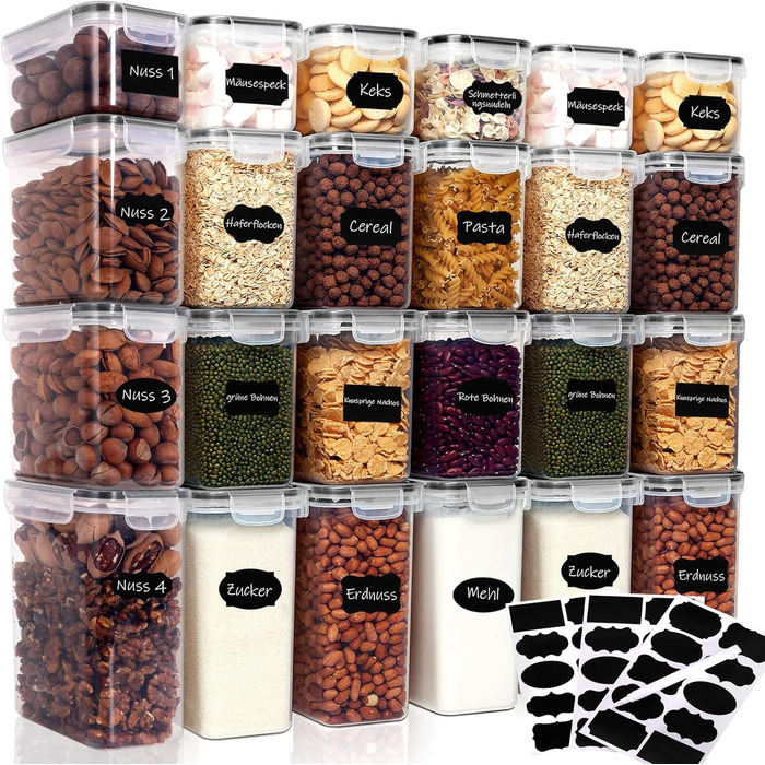 Набори контейнерів для зберігання CALIYO з кришкою, 24 шт. - герметичні, для продуктів, BPA Free