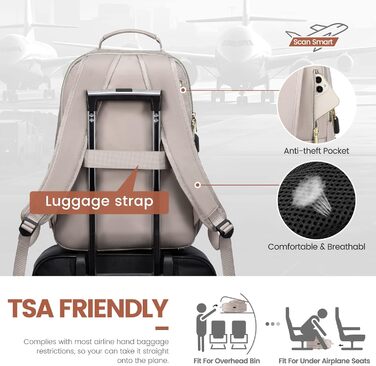 LOVEVOOK Рюкзак для жінок, великий, 15.6 дюймів, для ноутбука, водонепроникний, шкільний, для дівчаток, підлітків, чорний, елегантний, для роботи, для школи, університету, подорожей (15.6 дюймів, Taro-сірий)