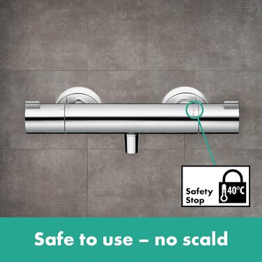 Змішувач для ванної Hansgrohe Ecostat - n Aufputz з термостатом, обмежувачем температури 40°C, для 2 споживачів (хром)